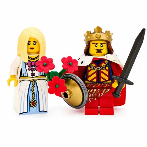 LEGO Fantasy King & Queen Minifigures 2 Custom LEGO MOC Figures w/ Accessories