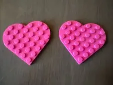 LEGO 46342 Dark Pink Plate, Round 6 x 6 Heart - 2 Pieces