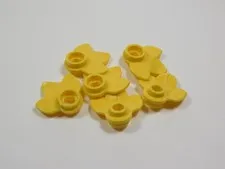 LEGO Lot of 6 Yellow Plant Plates w/ 3 Leaves Minifig I2
