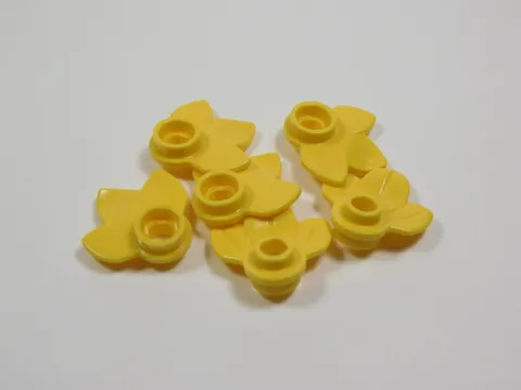 LEGO Lot of 6 Yellow Plant Plates w/ 3 Leaves Minifig I2