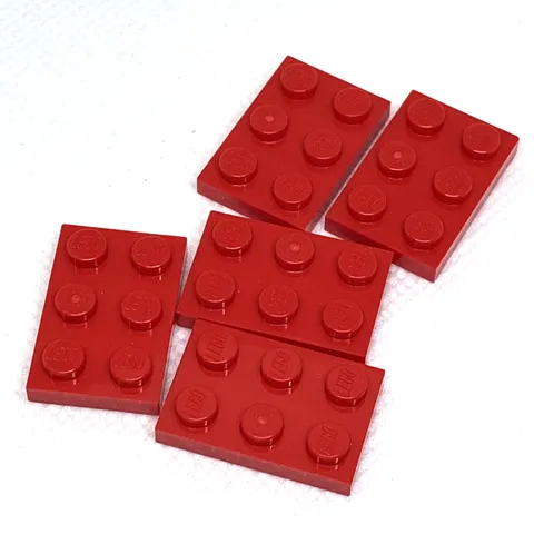LEGO Parts - Red Plate 2 x 3 - No 3021 - QTY 5