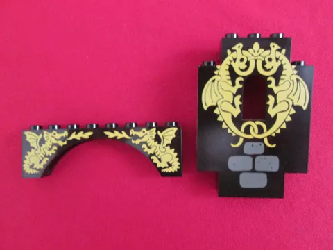 Lego Castle 6082 Fire Breathing Fortress Yellow Dragon Specialty Bricks Set of 2
