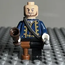 Lego Pirates of the Caribbean Captain Barbossa Blue Uniform Minifigure poc028 2P