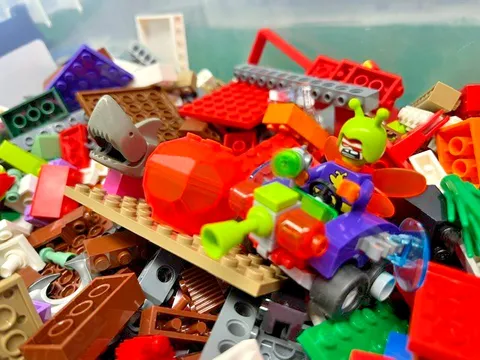 LEGO Bulk Lot 5 lbs - Includes Killer Moth Mighty Micro, Shark, and Lava Boulder
