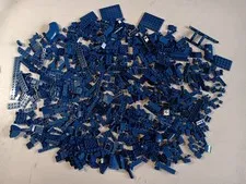 LEGO BULK LOT OF 850 DARK BLUE BRICKS PLATES SLOPES SPECIALTY PIECES