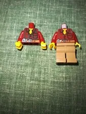 LEGO Plaid Lumberjack Torso Lot x2 76382 w/ Tan Legs Minifigure Parts