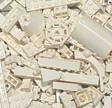 Lightly Used LEGO White Pieces Random Assortment 1/2 Pound Lot 200+ Pieces