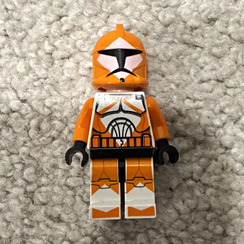 LEGO Star Wars Clone Trooper Minifigure Orange & White Armor w/ Helmet Plastic