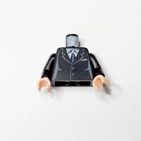 LEGO Minifig TORSO Jacket Gold Badge on Collar White Shirt + Black Tie Groom