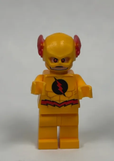 Brand New LEGO DC Reverse Flash Minifigure Yellow Suit Red Lightning Bolt Torso
