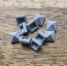 LEGO Light Bluish Gray Slope 45 1 x 1 x 2/3 Quadruple Convex Pyramid. QTY 10. 