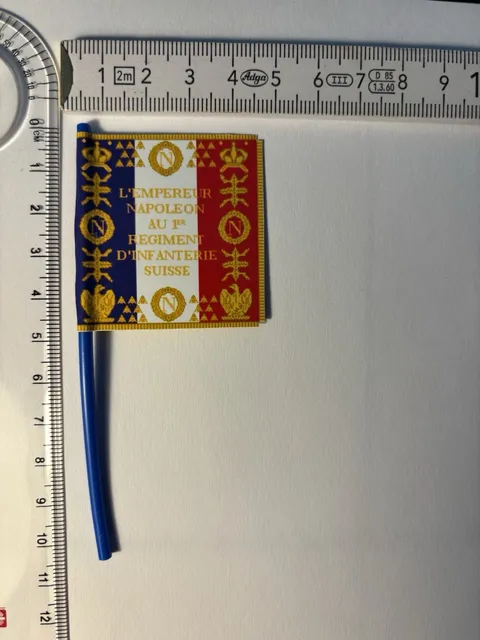 1x 54mm Swiss Napoleonic 1st Line Infantry 1812 Flag on Genuine LEGO Flagpole