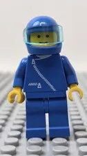 Vintage Lego Racer Race Car Driver, Pilot Minifigure With Helmet And Visor