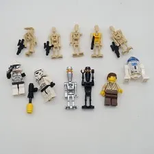 LEGO Star Wars Minifigures Lot Obi-Wan Battle Droid R2D2 Stormtrooper Weapon Mix