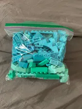 1/2 lb bag of random blue and teal lego pieces - used pieces - random pieces