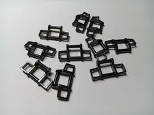 LEGO LOT OF 10 BLACK BAR 1 X 4 X 1 2/3 GRILLE GUARD PUSH BUMPER #35654