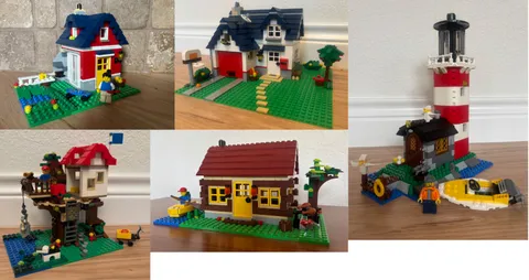 5 Lego Creator 3-in-1 Sets - 5766, 5770, 5891, 31009, 31010
