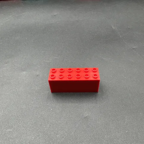 LEGO Red Brick, 2 x 6 x 2 Weight Bottom Sealed Dimple on Ends (73090b) Weighted