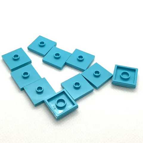 LEGO Parts - Med. Azure Plate 2 x 2 1 Stud Center (Jumper) 87580/23893 QTY 10
