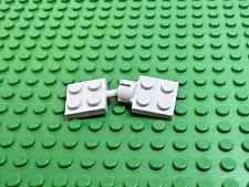2x LEGO Light Bluish Gray Plate 2x2 w/Tow Ball Socket 4 Slots 7264 #3729 3730