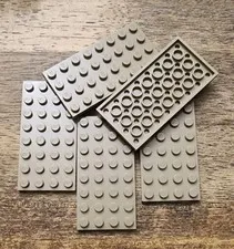 LEGO Dark Tan Plate 4 x 8 QTY 5. Part No. 3035.