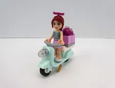 Lego Friends Mia Minifigure w/ Light Aqua Scooter from Lemonade Stand Set 41027