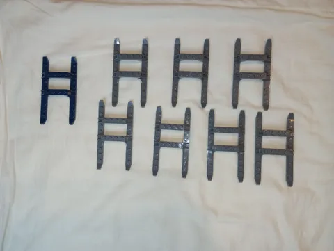 8 Pieces Lego 30248 Helicopter Sled Rails 12 by 6 Dark Blue and Dark Bluish Gray