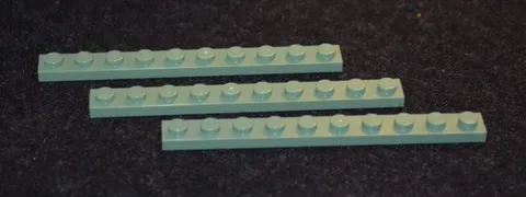 (3) 1x10 Sand Green LONG Beam Plate Bricks ~ New Lego Parts ~