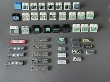 LEGO Lot of 46 Sloped Printed Tiles: Control Panels, Computers, Dashboards Lot 1
