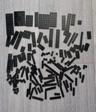 LEGO Genuine Black Plate Lot Bulk Flat Pieces Mixed Sizes MOC Parts Vintage