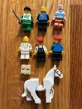Lego Mini Fig Vintage Lot Horse Knight Red Cap Overalls Minifigure Pls Read