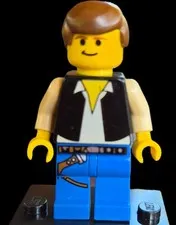 LEGO Star Wars sw0014 Han Solo Yellow Head Black Vest Minifigure 7190, F01