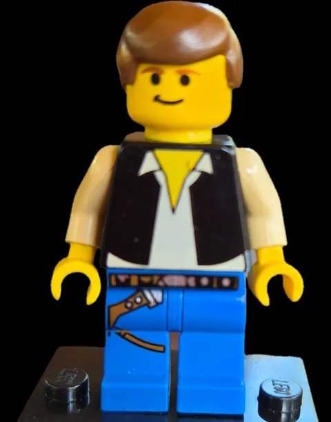 LEGO Star Wars sw0014 Han Solo Yellow Head Black Vest Minifigure 7190, F01
