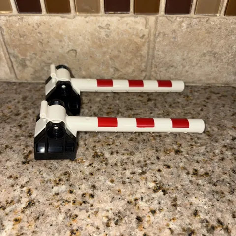 Lego Duplo Train Railway Road Crossing Bar Barrier W/ Base Specialty Blocks E31