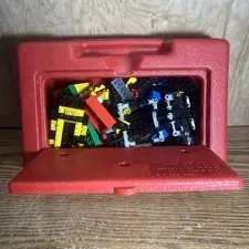 Vintage Lego 11x7.5x3.5" Storage Box Carry Case Red Plastic ‘82 USA w/ VTG Legos