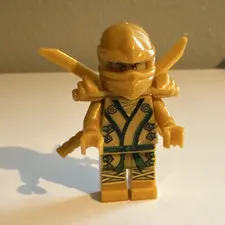 LEGO Gold Ninja Minifigure w/ Gold Weapons/Accessories Plastic