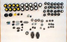 LOT OF (60+) LEGO TIRES & EXTRA RIMS. AXLES