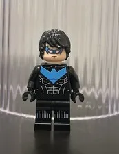 LEGO Custom Printed Nightwing Minifigure Black Suit Blue Chest Emblem superhero