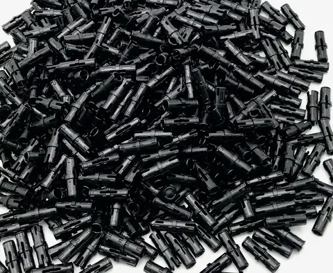 Genuine Lego Lot 100 Black Technic Pins w/ Friction Ridges Lengthwise Parts NEW