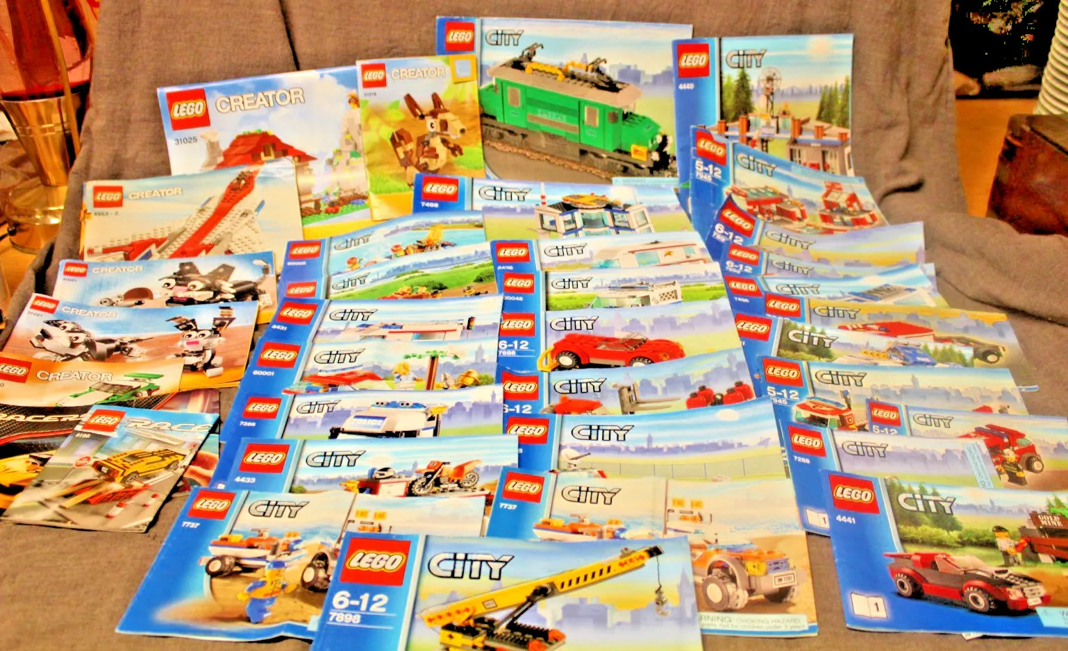 Huge Lot of Assorted Opened Lego Manuals - Lego City, Creator, Racers & More