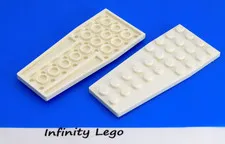 2 LEGO White Wedge Plate 4 x 9 Wing without Stud Notches (2413) - 2 Pieces