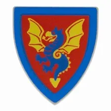 LEGO Minifigure, Shield Triangular Short with Blue and Yellow Dragon
