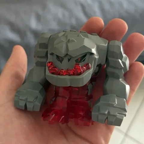 LEGO Rock Monster Figure Gray/Red Plastic with Translucent Pieces