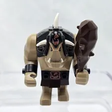 LEGO Castle Fantasy Era Troll, Dark Tan w/ Black Armor & Club Set 7097 Complete 