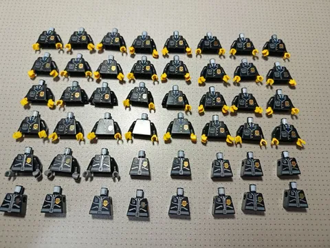 Lego Police Minifigure Torsos Jacket Gold Badge Parts 973px431c01 & 973pb0261c01