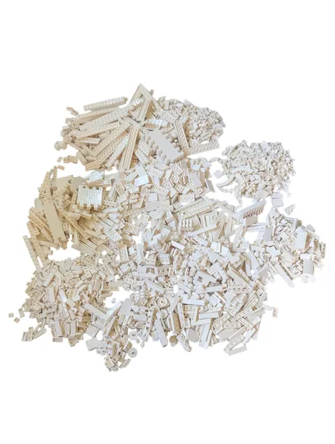 +1000 Lego White Assorted Pieces Bundle Lot #3