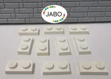 (J7/2/8) LEGO 10x3023 Plate Flat 1x2 White