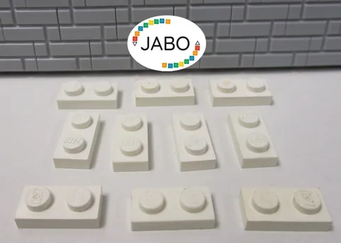 (J7/2/8) LEGO 10x3023 Plate Flat 1x2 White