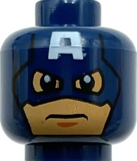 Lego New Dark Blue Minifigure Head Male Mask with Eye Holes and Letter A Part