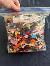 Lot of 6-1 gallon bags LEGO bulk assorted pieces; 1 bag manuals